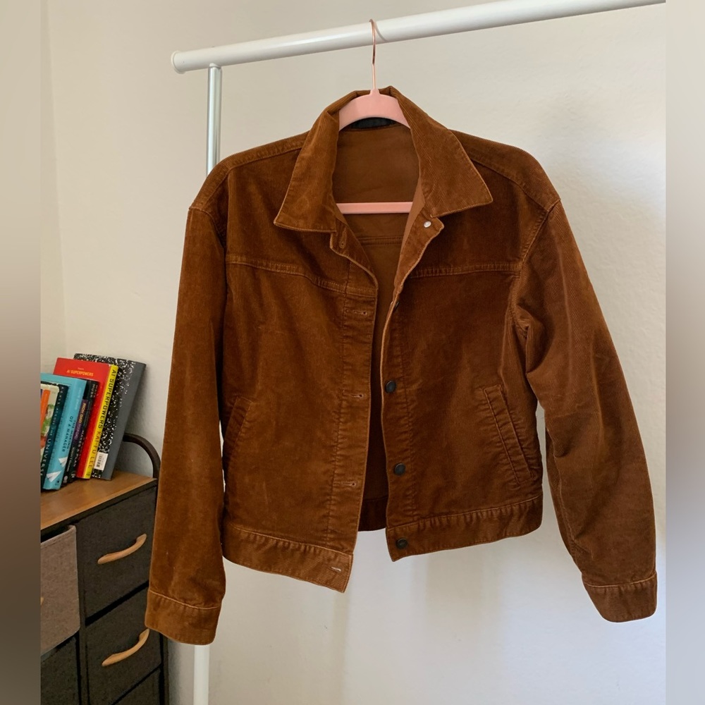 Uniqlo Chestnut Caramel Light Boxy Corduroy Jacket US Size S